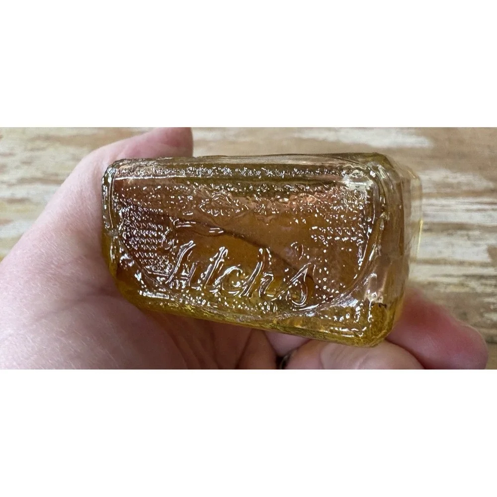 Vintage barber salon Fitch's Brilliantine & Ideal Hair Tonic glass bottles 1950s